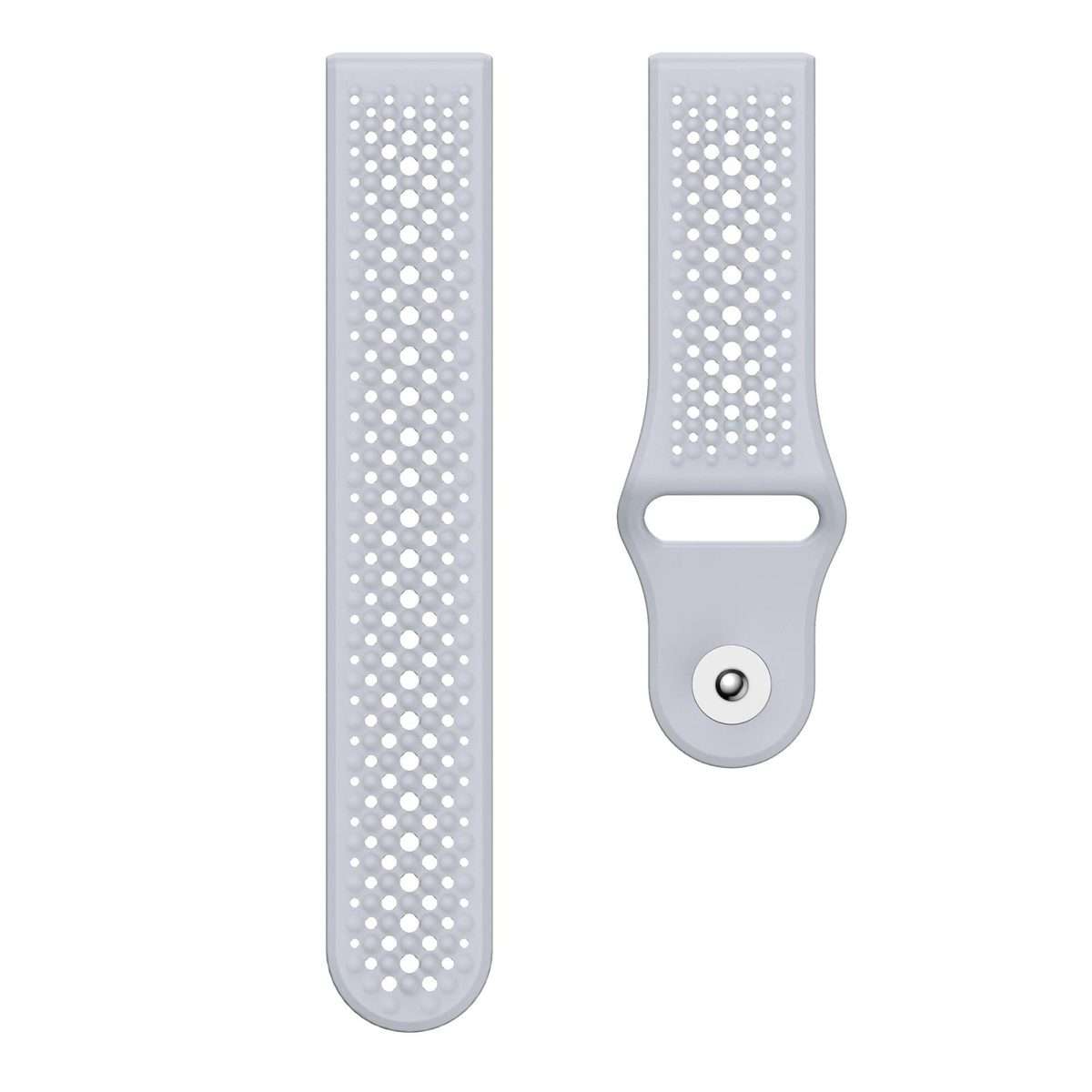 22mm Round Holes Breathable Reverse Buckle Silicone Watch Band(Gray)