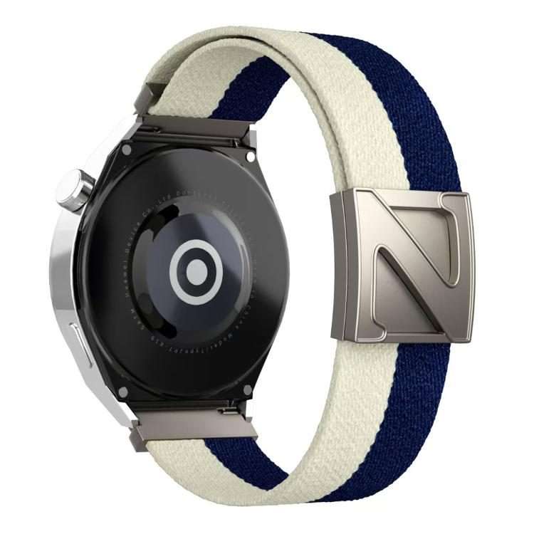 22mm Z-Shaped Magnetic Clasp Two Color Nylon Watch Band(Starligth Blue)