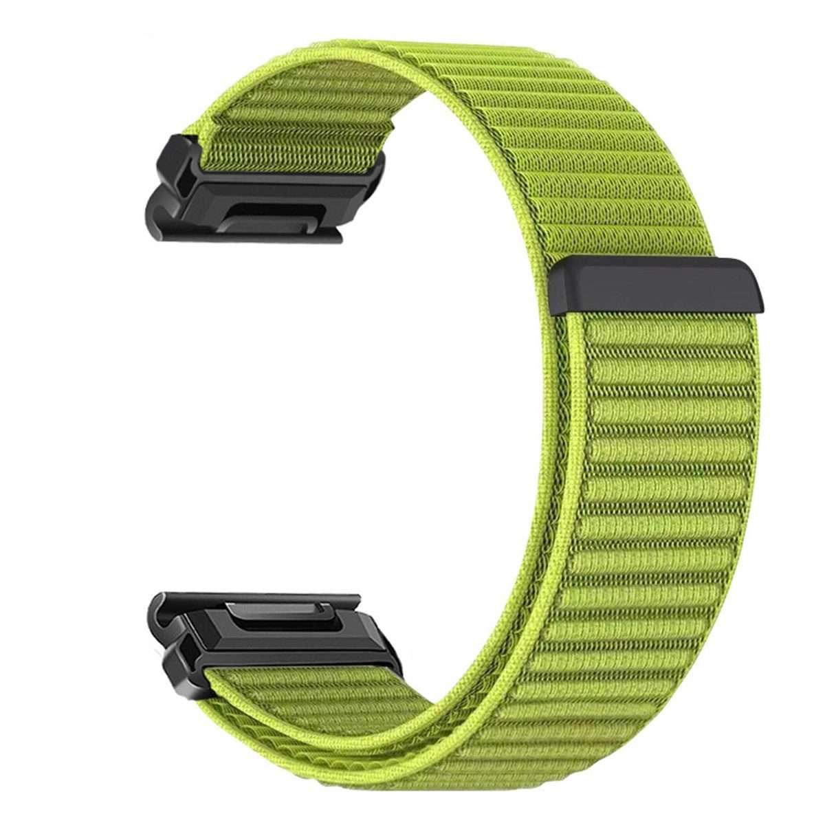 For Garmin 26mm Woven Nylon Hook And Loop Fastener Metal Interface Watch Band(Field Green)