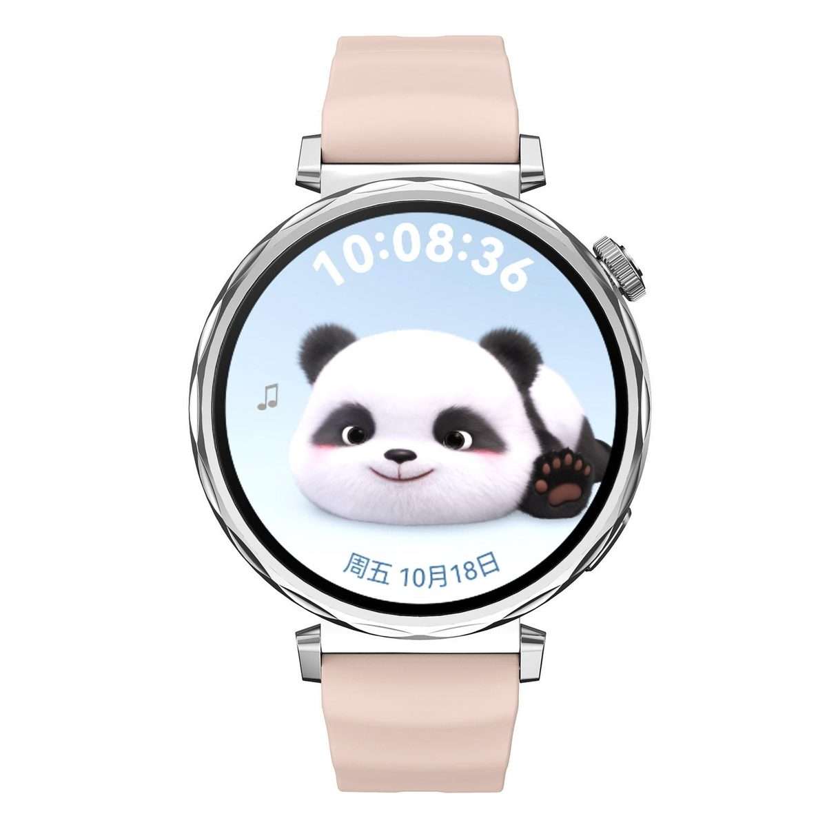 18mm Wave Texture Silver Buckle Silicone Watch Band(Dawn Pink)