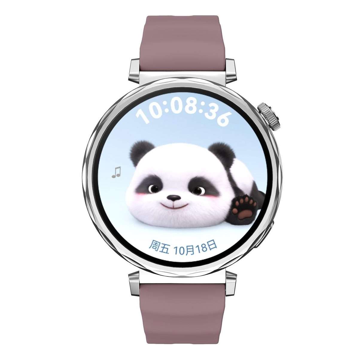 18mm Wave Texture Silver Buckle Silicone Watch Band(Smoky Purple)