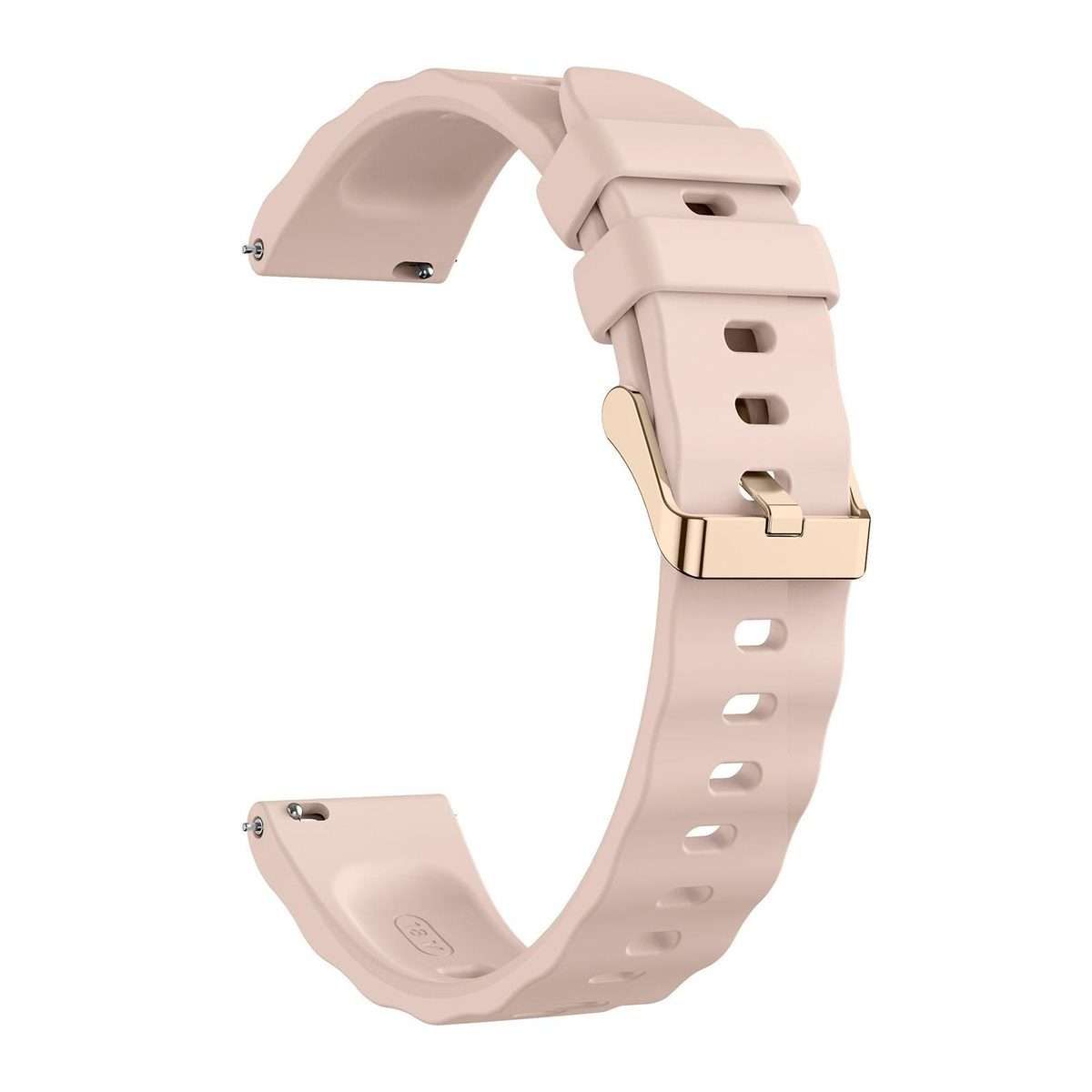 18mm Wave Texture Rose Gold Buckle Silicone Watch Band(Dawn Pink)