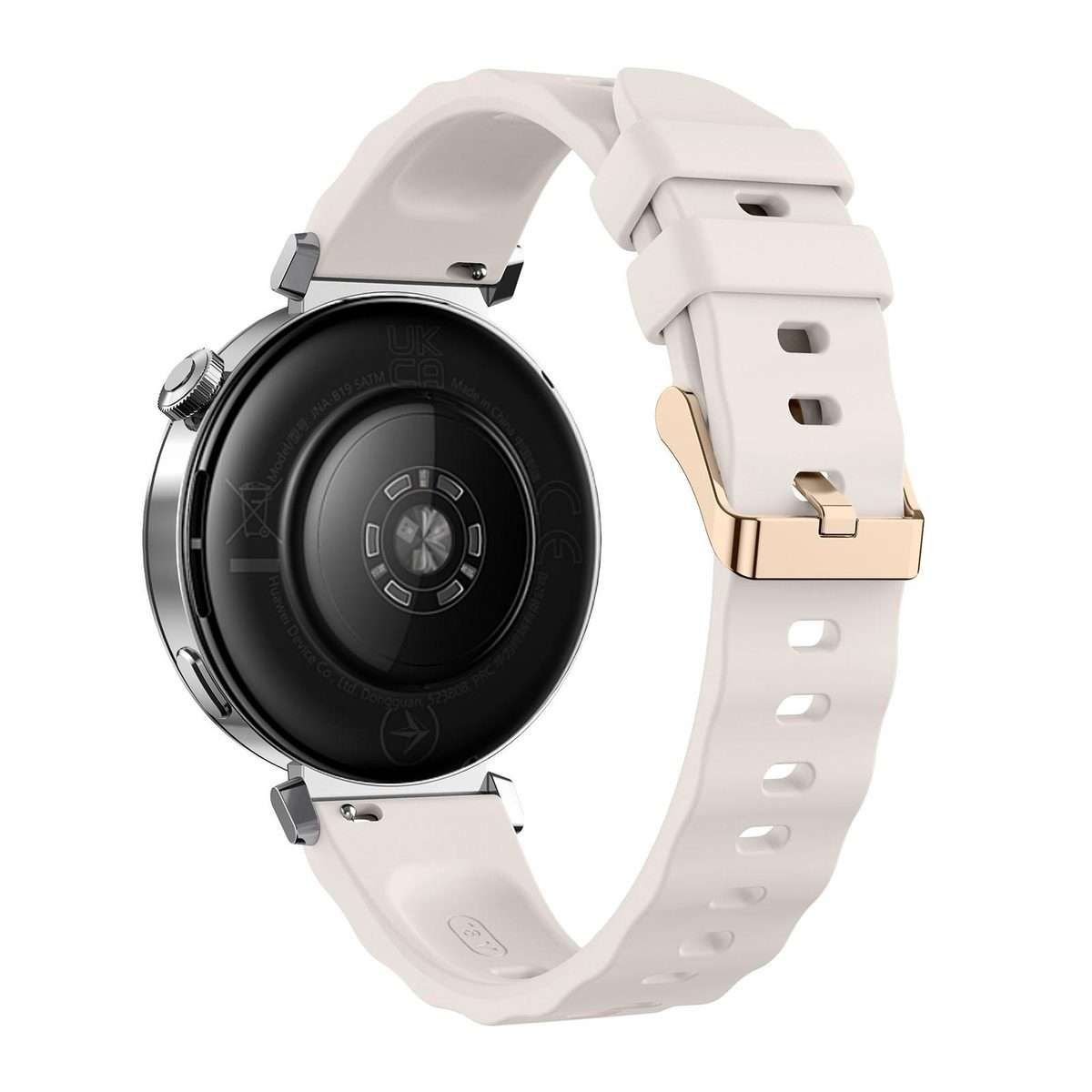 18mm Wave Texture Rose Gold Buckle Silicone Watch Band(Starlight)