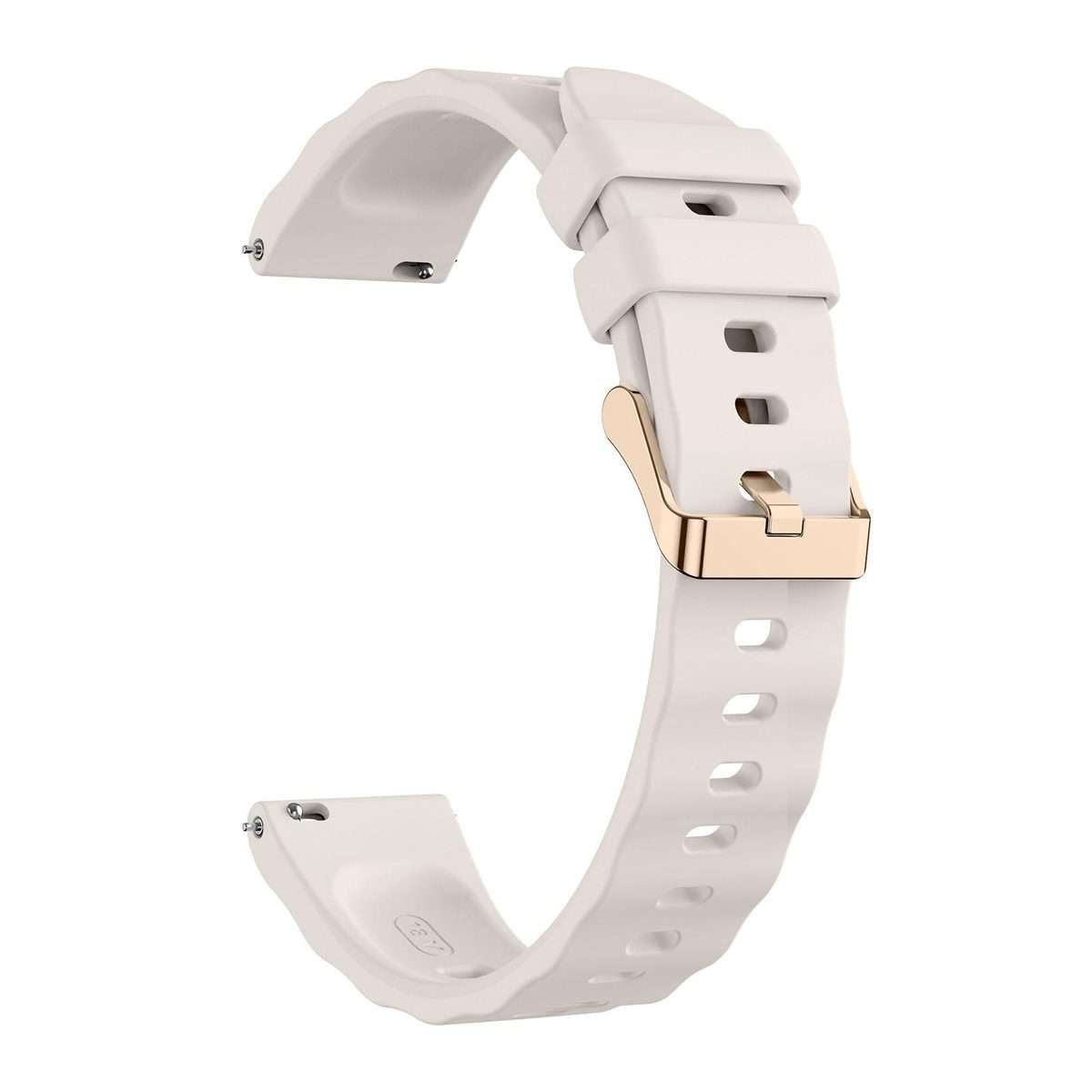 18mm Wave Texture Rose Gold Buckle Silicone Watch Band(Starlight)
