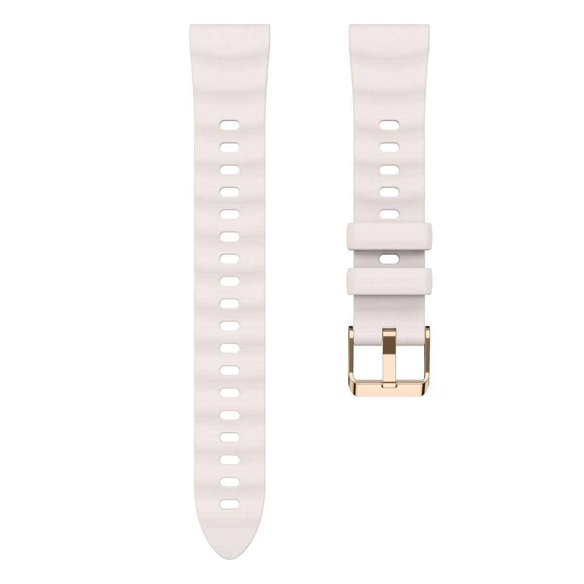 18mm Wave Texture Rose Gold Buckle Silicone Watch Band(Starlight)
