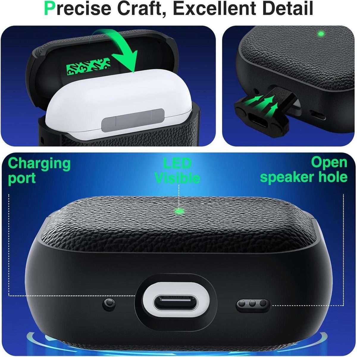 For AirPods Pro 3 Lychee Texture TPU Earphone Cover with Buckle(Orange)