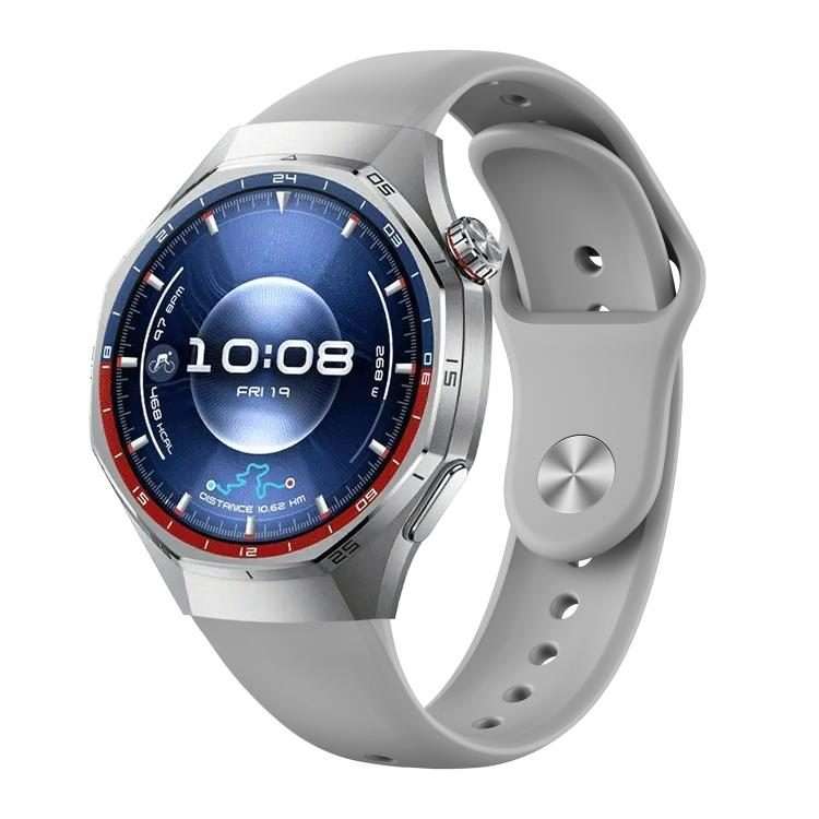 For Huawei Watch GT 6 Pro Reverse Buckle Solid Color Silicone Watch Band(Gray)