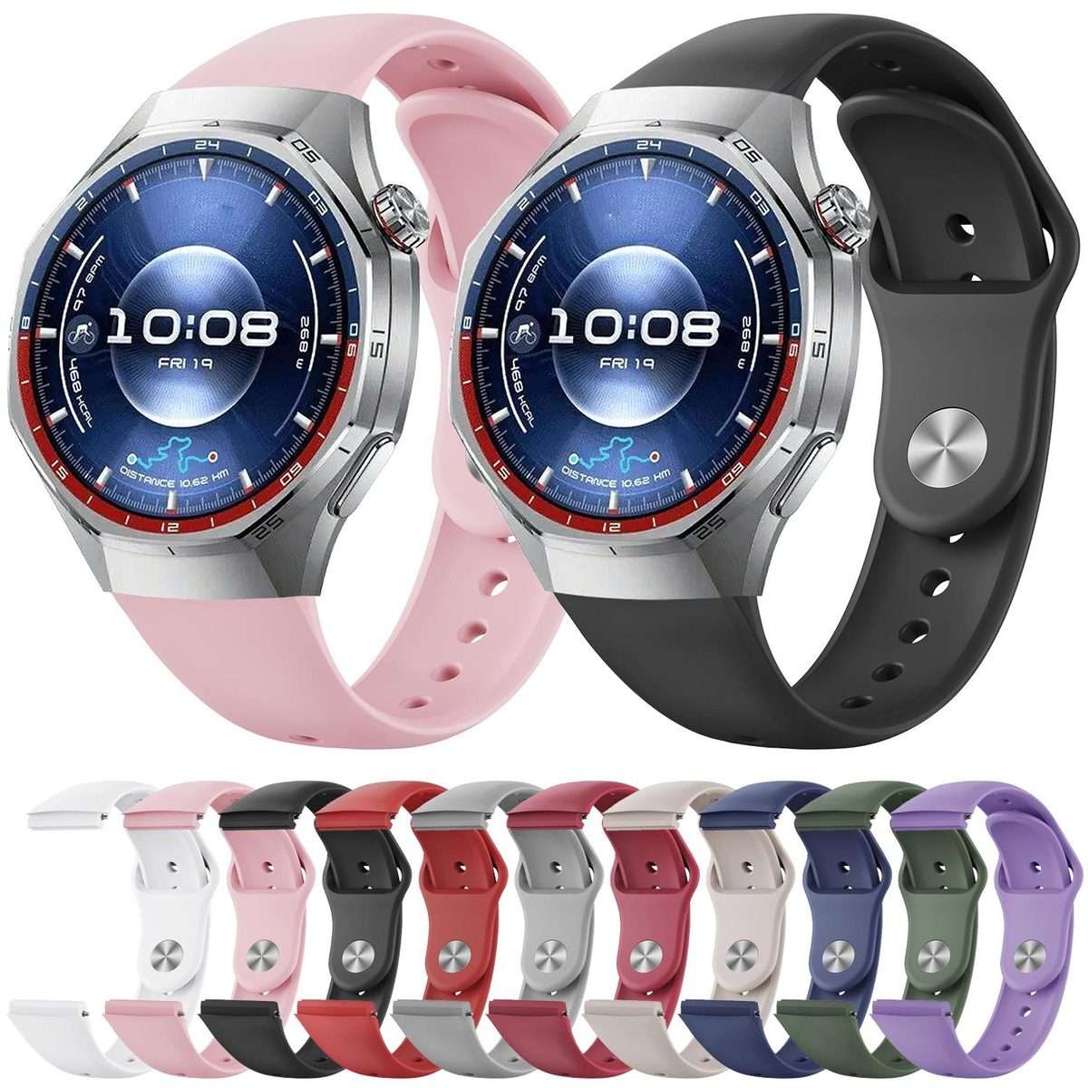 For Huawei Watch GT 6 Pro Reverse Buckle Solid Color Silicone Watch Band(Gray)