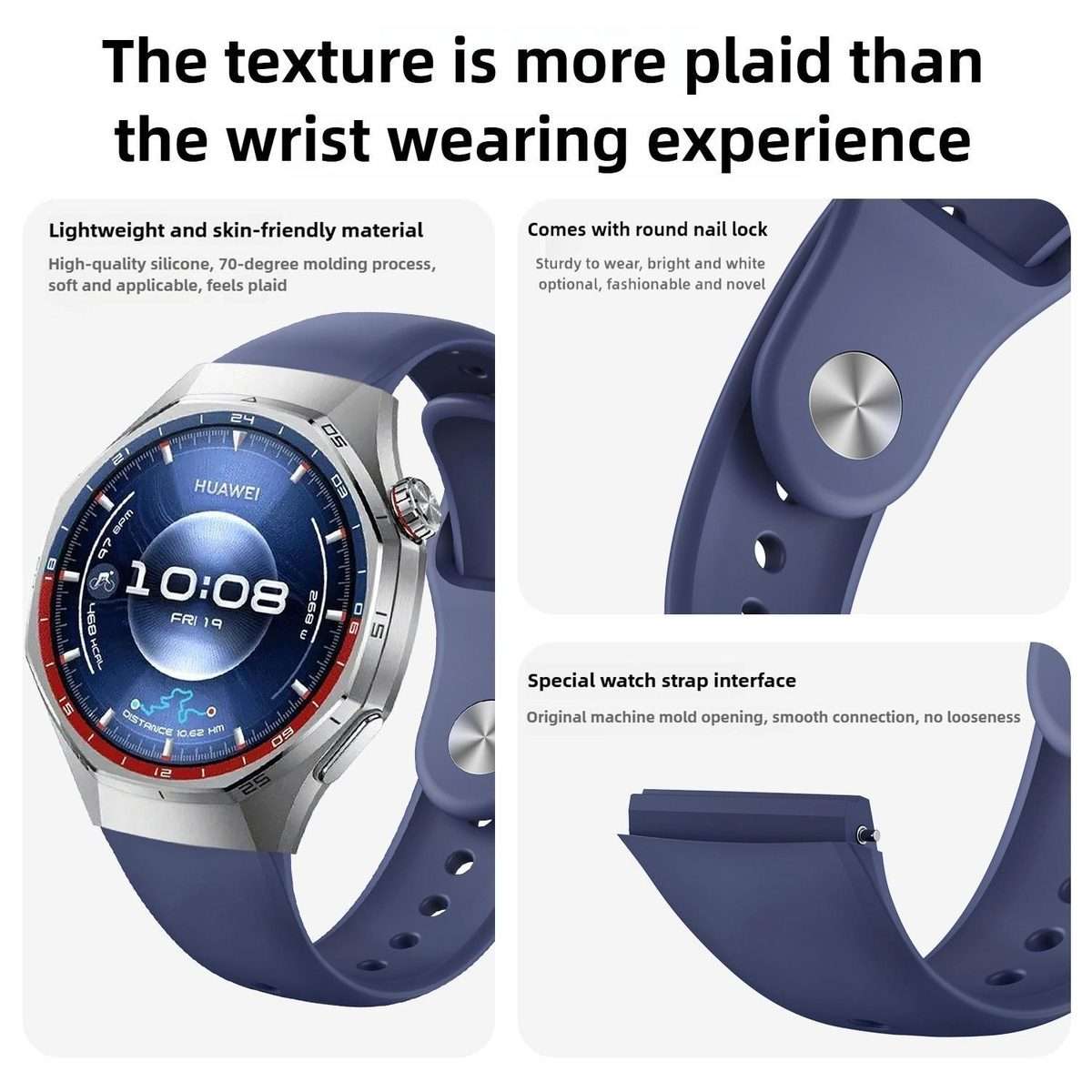 For Huawei Watch GT 6 Pro Reverse Buckle Solid Color Silicone Watch Band(Blue)