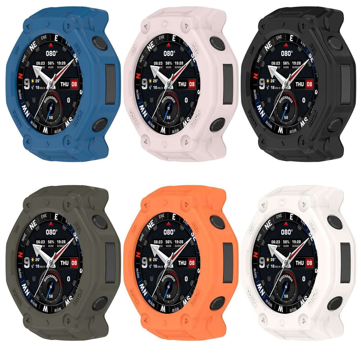 For Amazfit T-Rex 3 Pro 48mm Hollow Armor Half Coverage TPU Watch Protective Cover(Black)