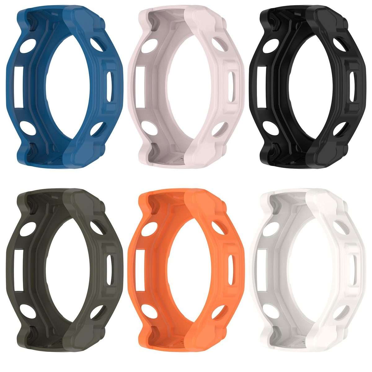 For Amazfit T-Rex 3 Pro 48mm Hollow Armor Half Coverage TPU Watch Protective Cover(Black)