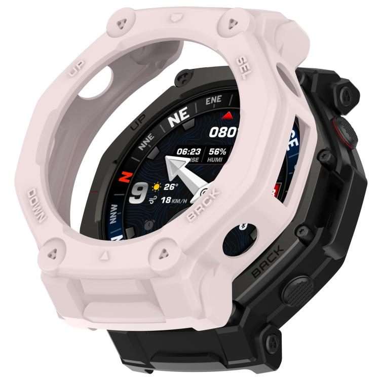 For Amazfit T-Rex 3 Pro 48mm Hollow Armor Half Coverage TPU Watch Protective Cover(Light Pink)