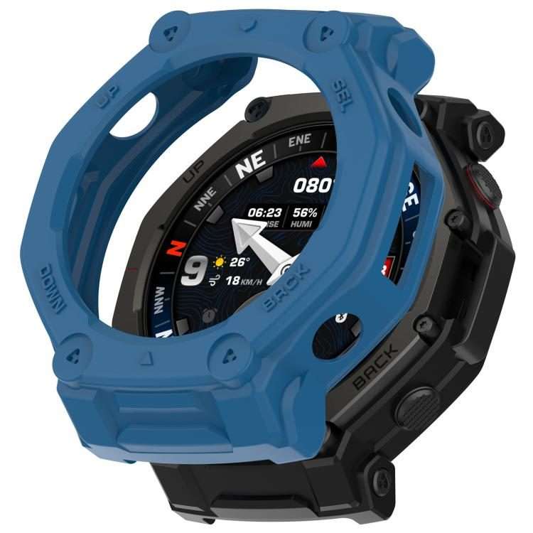 For Amazfit T-Rex 3 Pro 48mm Hollow Armor Half Coverage TPU Watch Protective Cover(Dark Blue)