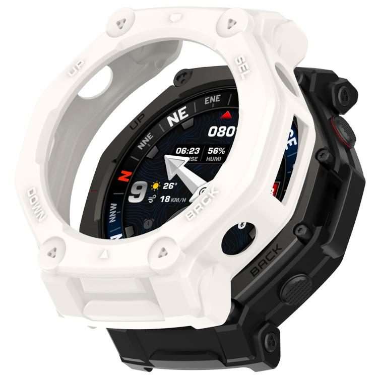 For Amazfit T-Rex 3 Pro 48mm Hollow Armor Half Coverage TPU Watch Protective Cover(Ivory White)
