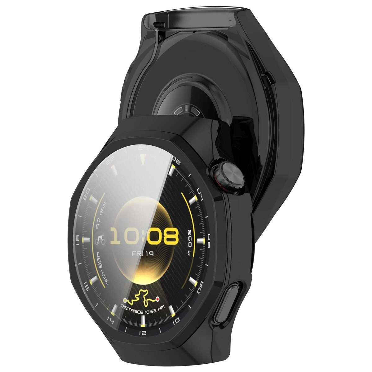 For Huawei Watch GT 6 Pro Electroplated Full Coverage TPU Watch Protective Cover(Black)