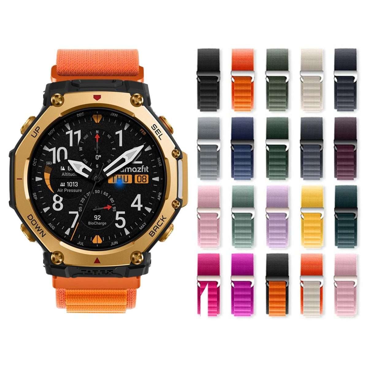 For Amazfit T-Rex 3 Pro 48mm Alpine Loop Nylon Watch Band(Orange)