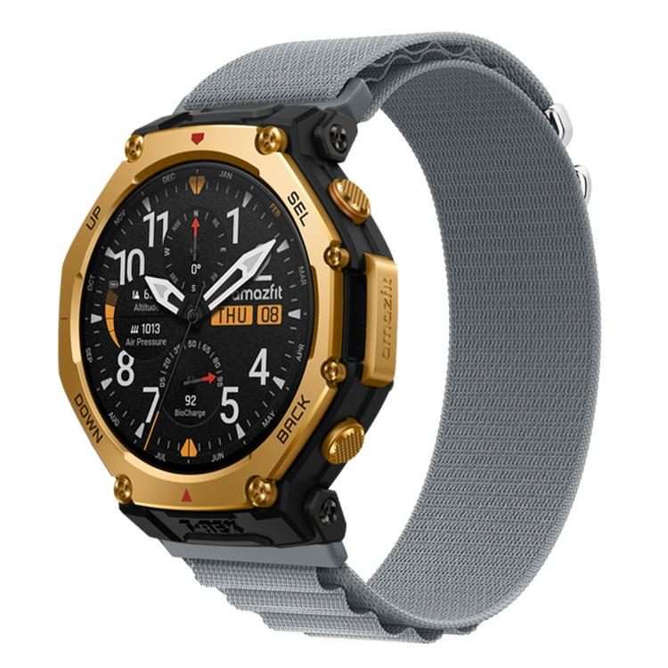 For Amazfit T-Rex 3 Pro 48mm Alpine Loop Nylon Watch Band(Blue Grey)