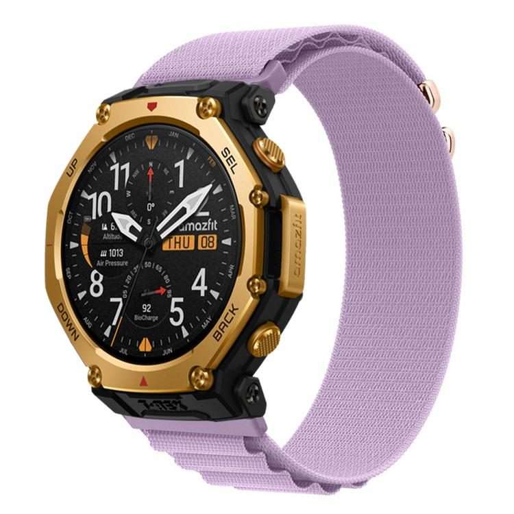 For Amazfit T-Rex 3 Pro 48mm Alpine Loop Nylon Watch Band(Lavender Purple)
