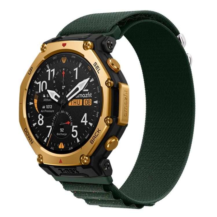 For Amazfit T-Rex 3 Pro 48mm Alpine Loop Nylon Watch Band(Rainbow Dots Green)