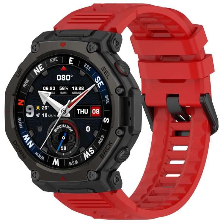 For Amazfit T-Rex 3 Pro 48mm Quick Release Buckle Sport Silicone Watch Band(Red)