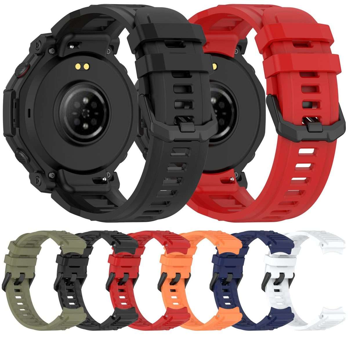 For Amazfit T-Rex 3 Pro 48mm Quick Release Buckle Sport Silicone Watch Band(Red)