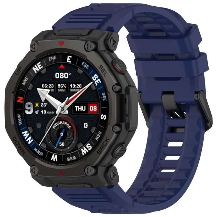 For Amazfit T-Rex 3 Pro 48mm Quick Release Buckle Sport Silicone Watch Band(Dark Blue)