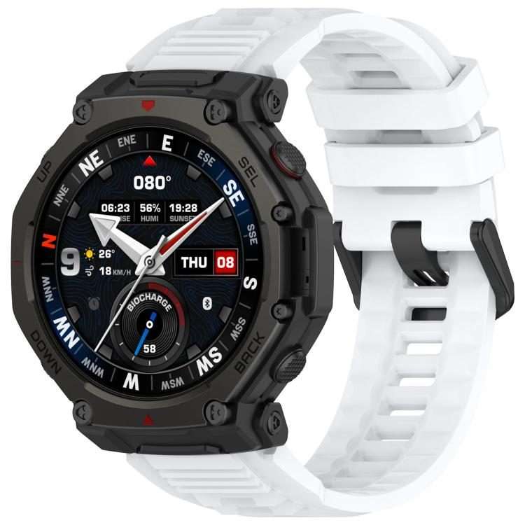 For Amazfit T-Rex 3 Pro 48mm Quick Release Buckle Sport Silicone Watch Band(White)