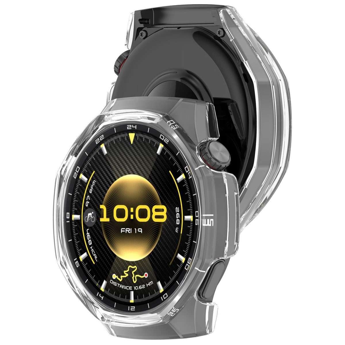 For Huawei Watch GT 6 Pro Half Coverage Hollow PC Watch Protective Cover(Transparent)