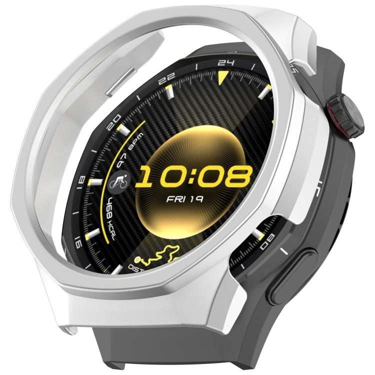 For Huawei Watch GT 6 Pro Half Coverage Hollow PC Watch Protective Cover(Silver)