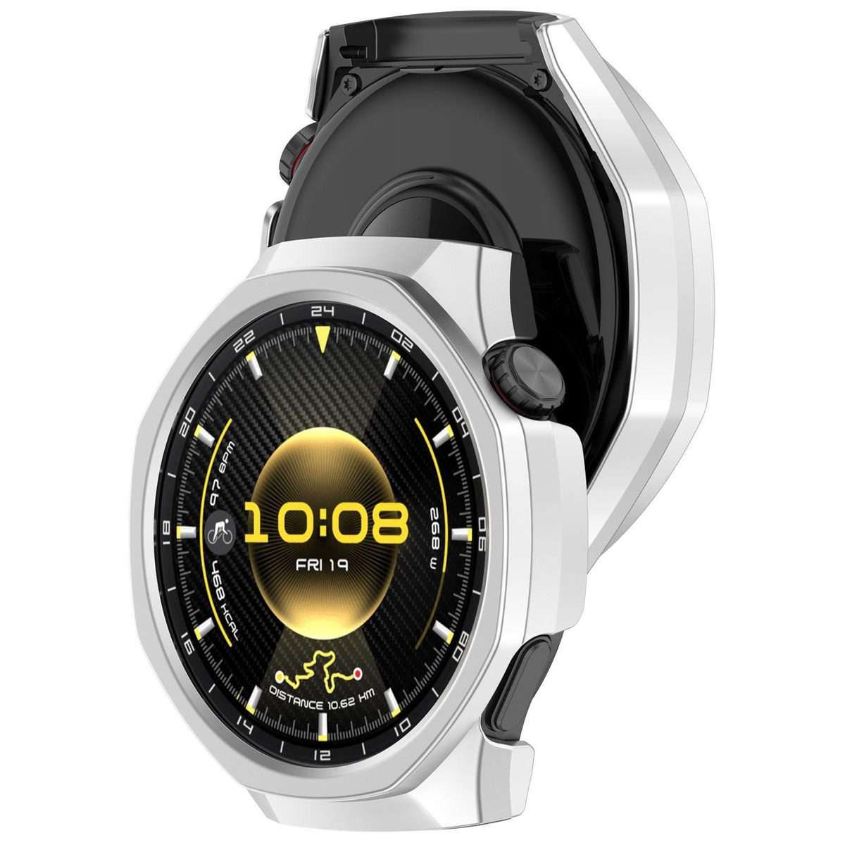 For Huawei Watch GT 6 Pro Half Coverage Hollow PC Watch Protective Cover(Silver)