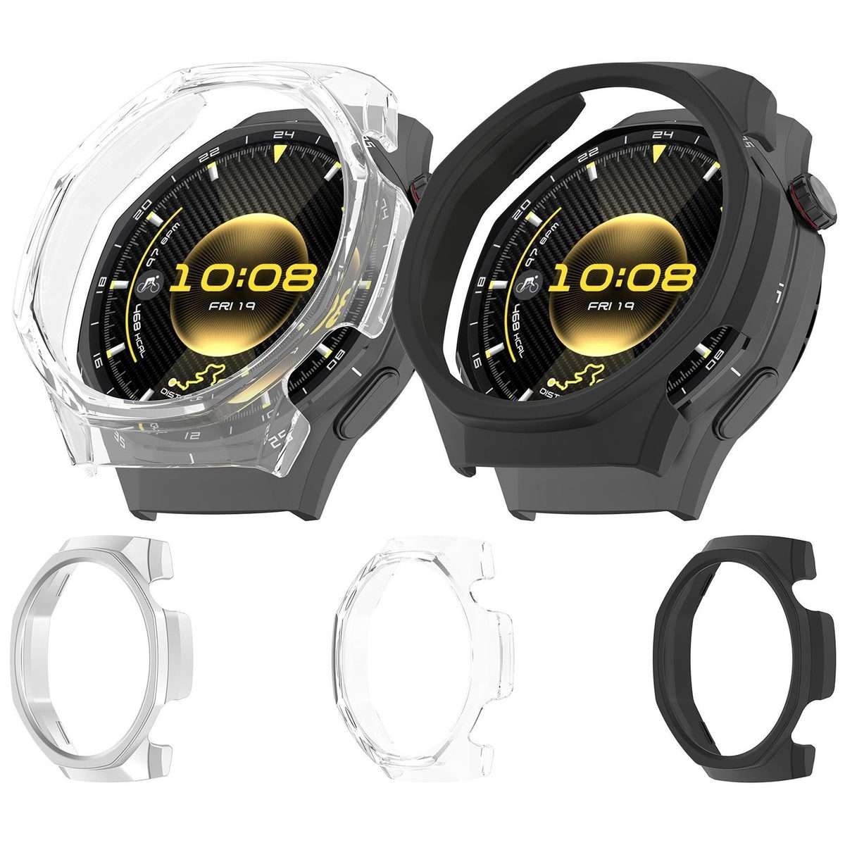 For Huawei Watch GT 6 Pro Half Coverage Hollow PC Watch Protective Cover(Silver)