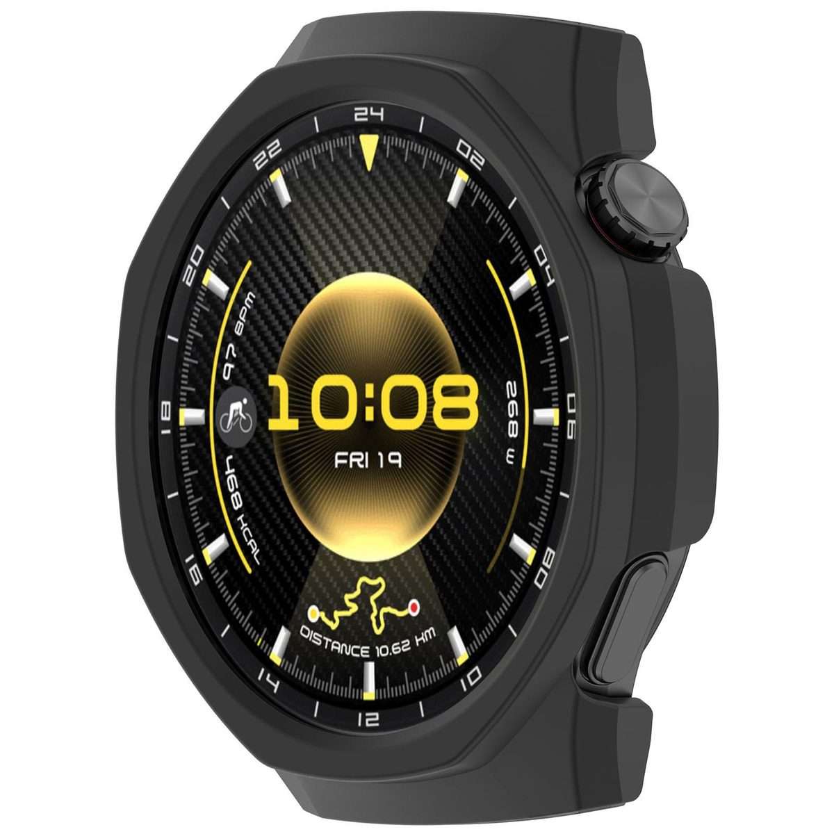 For Huawei Watch GT 6 Pro Half Coverage Hollow PC Watch Protective Cover(Black)