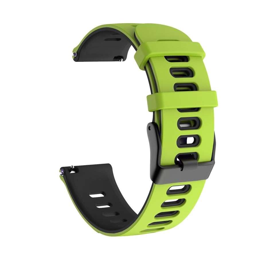 For Amazfit T-Rex 3 Pro 48mm Black Buckle Two Color Silicone Watch Band(Lime Black)