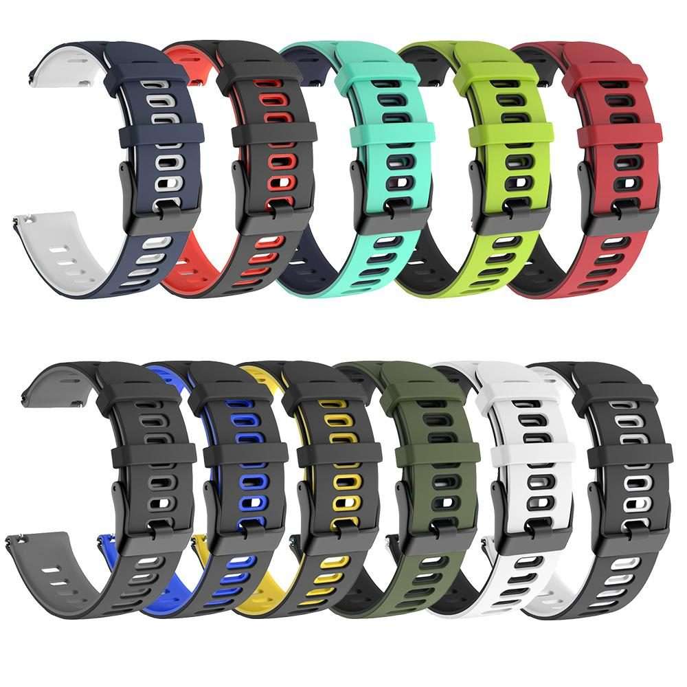 For Amazfit T-Rex 3 Pro 48mm Black Buckle Two Color Silicone Watch Band(Lime Black)
