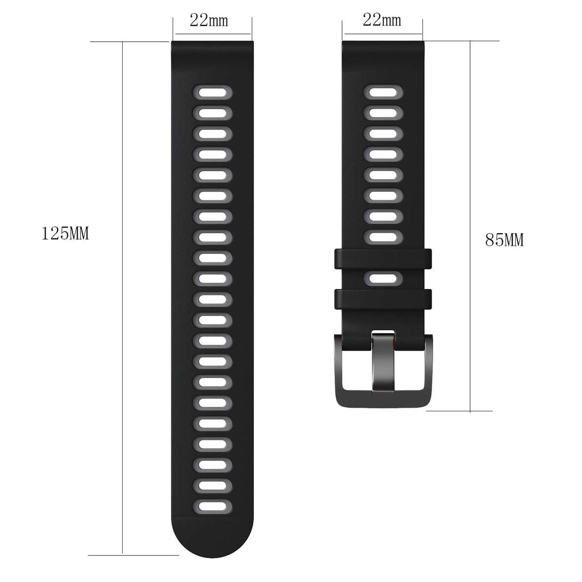 For Amazfit T-Rex 3 Pro 48mm Black Buckle Two Color Silicone Watch Band(Lime Black)