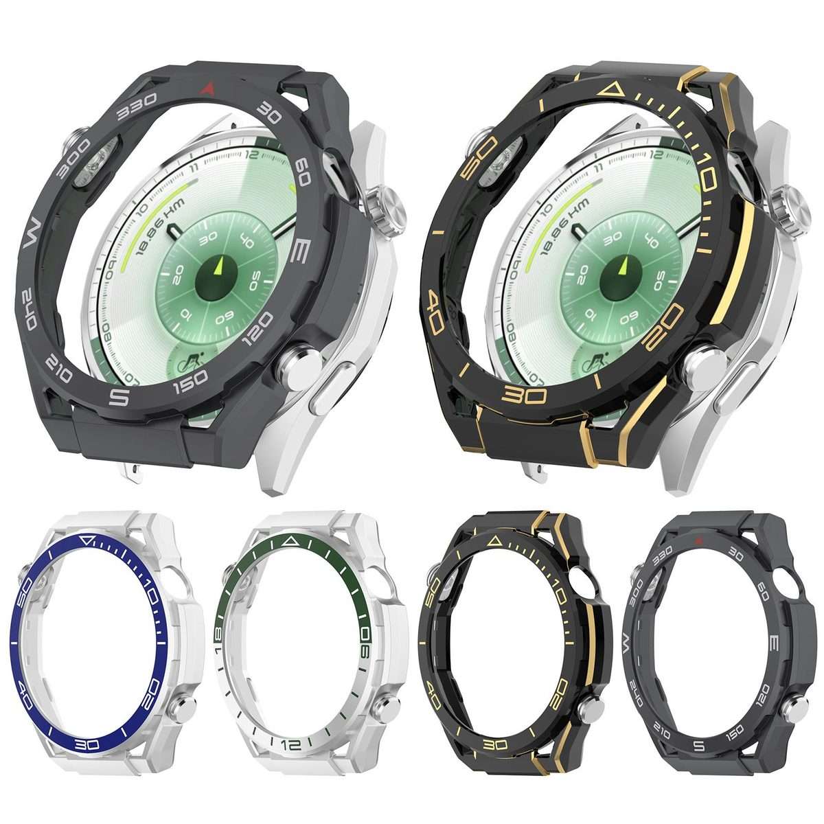 For Huawei Watch GT 6 Pro Change to Watch Ultimate Design PC Hollow Watch Protec ... (Silver Blue)