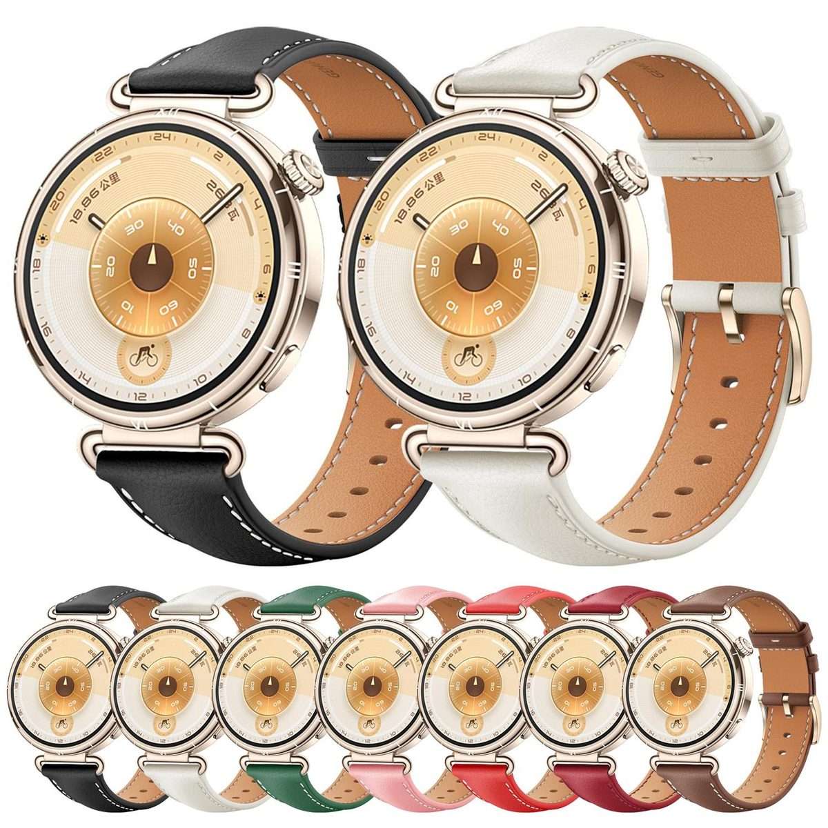 For Huawei Watch GT 6 41mm Soft Leather Watch Band Silver Buckle(Pink)