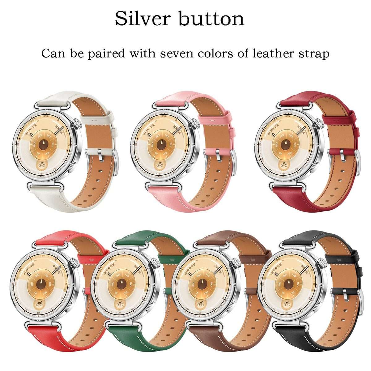 For Huawei Watch GT 6 41mm Soft Leather Watch Band Silver Buckle(Red)
