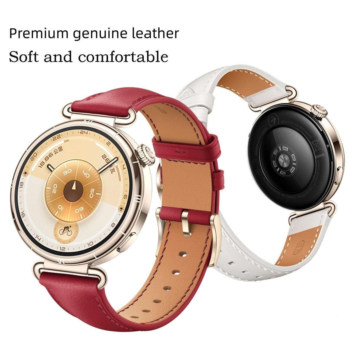 For Huawei Watch GT 6 41mm Soft Leather Watch Band Silver Buckle(Brown)