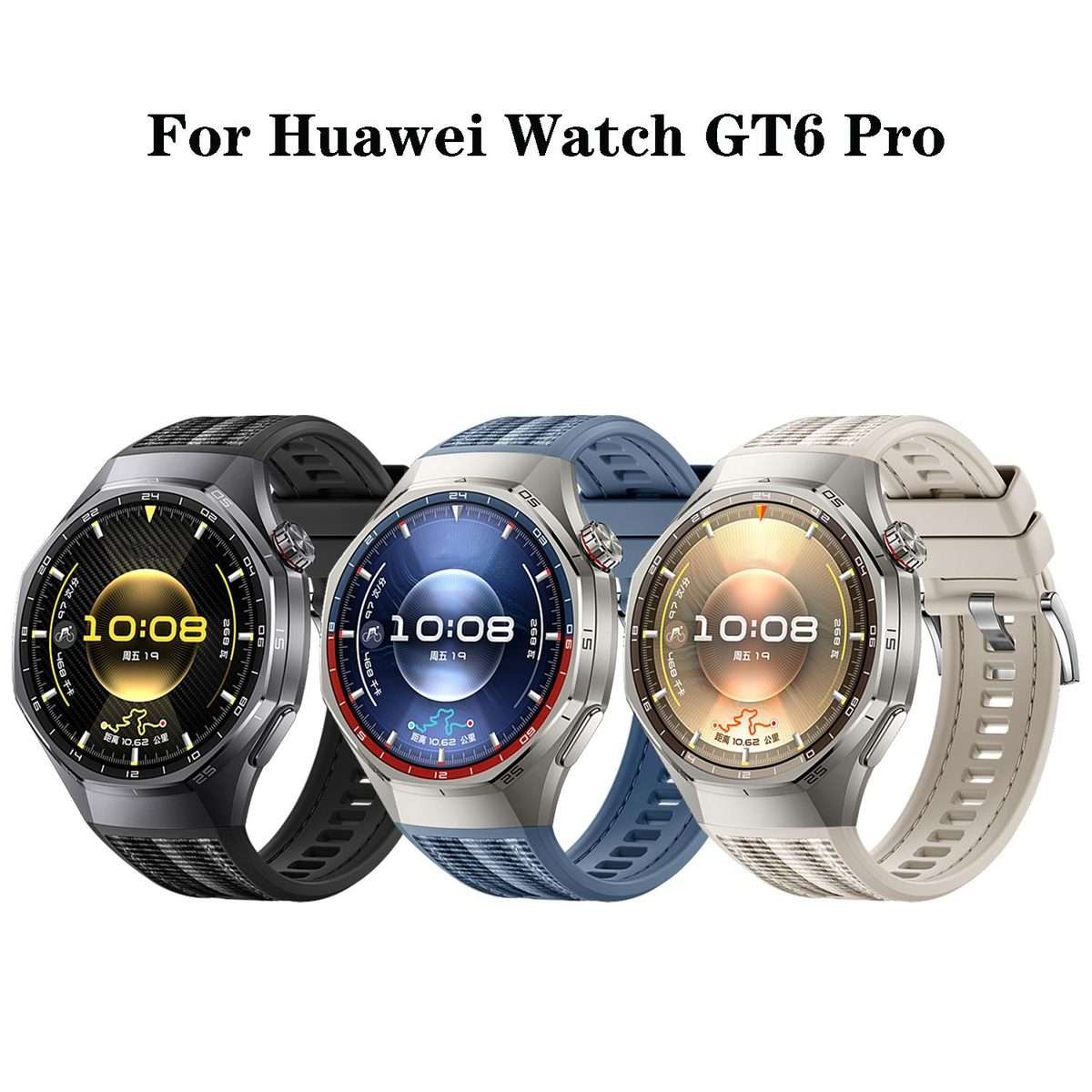 For Huawei Watch GT 6 Pro Quick Release Buckle Hybrid Nylon Braid Silicone Watch Band(Light Blue)