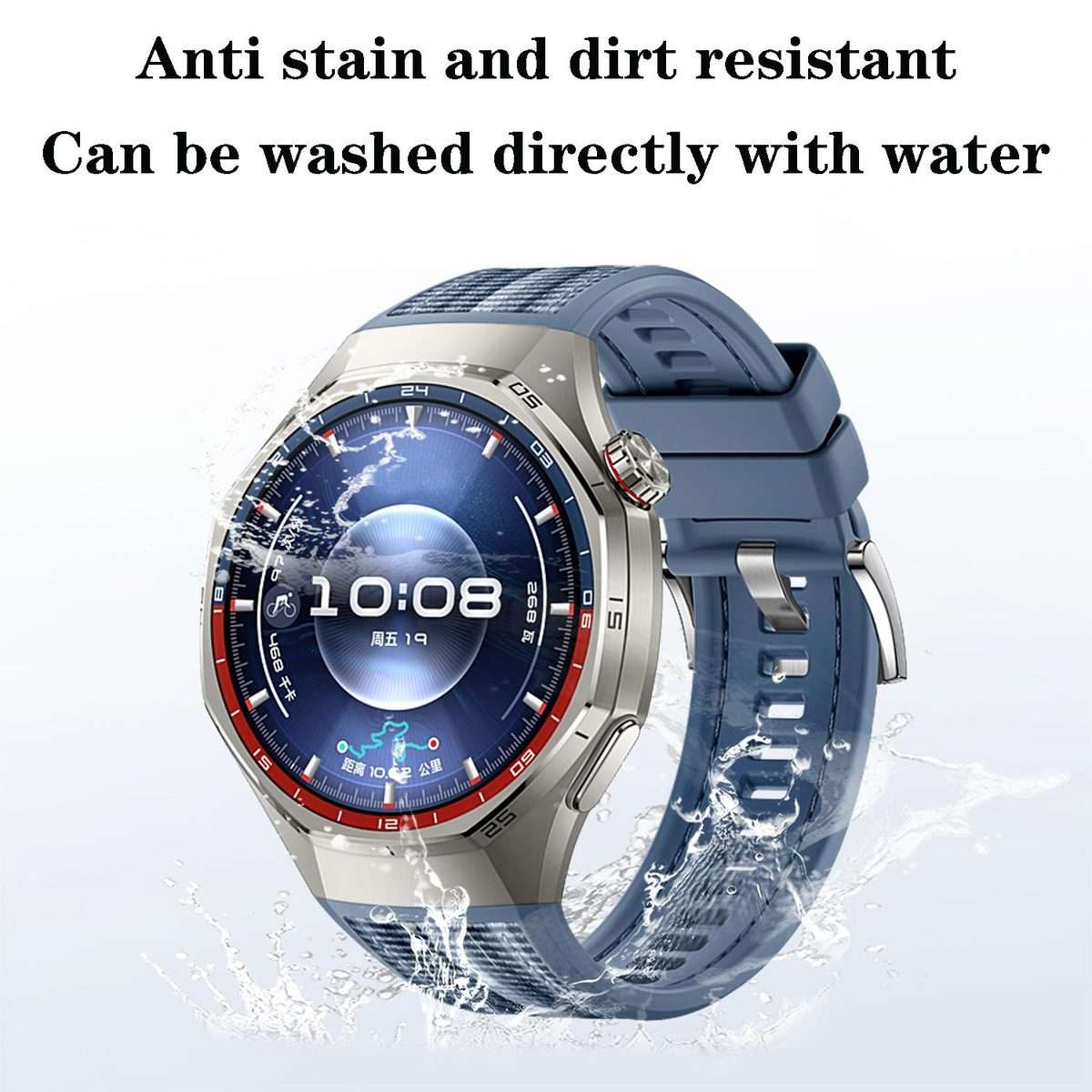 For Huawei Watch GT 6 Pro Quick Release Buckle Hybrid Nylon Braid Silicone Watch Band(Light Blue)