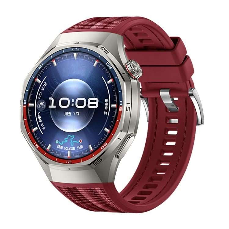 For Huawei Watch GT 6 Pro Quick Release Buckle Hybrid Nylon Braid Silicone Watch Band(Red)