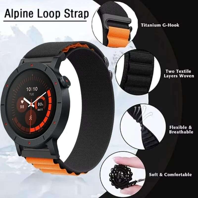 For Nothing CMF Watch 3 Pro Alpine Loop Nylon Watch Band(Rainbow Dots Blue)