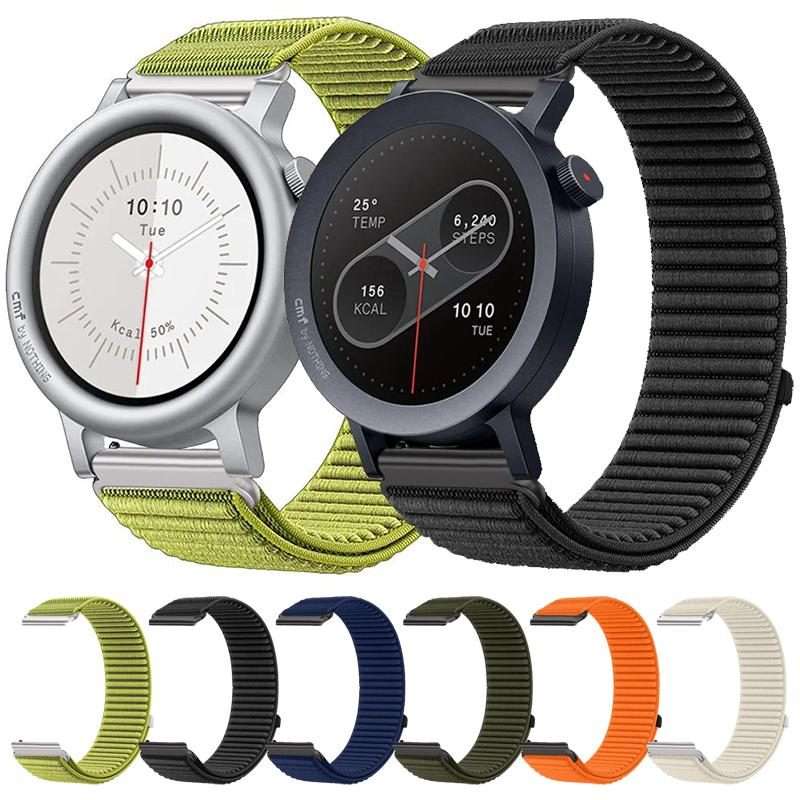 For Nothing CMF Watch 3 Pro Woven Nylon Hook And Loop Fastener Metal Interface ... (Spruce Green)