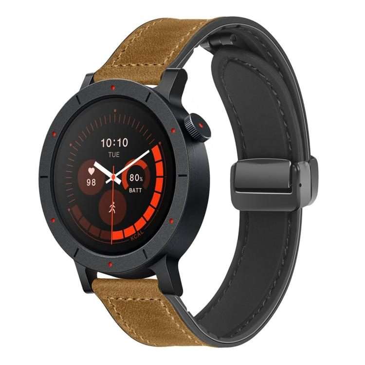 For Nothing CMF Watch 3 Pro Folding Magnetic Buckle Silicone ... (Crazy Horse Pattern Light Brown)
