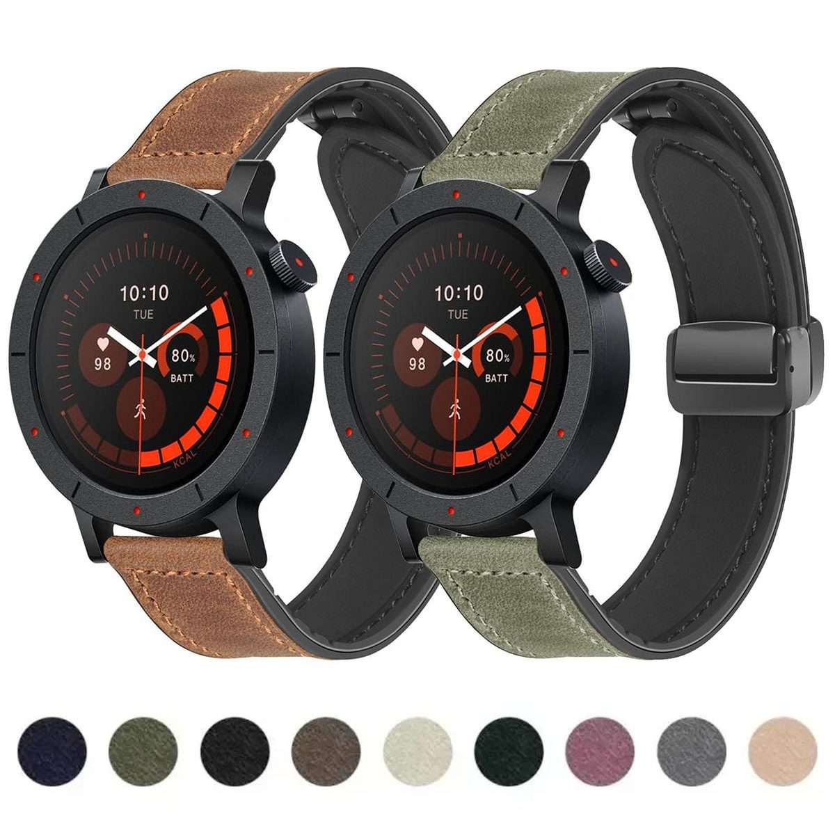For Nothing CMF Watch 3 Pro Folding Magnetic Buckle Silicone ... (Crazy Horse Pattern Light Brown)