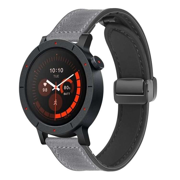 For Nothing CMF Watch 3 Pro Folding Magnetic Buckle Silicone Leather Watch Band(Grey)