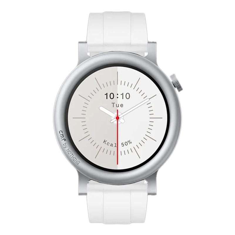 For Nothing CMF Watch 3 Pro Black Buckle Solid Color Silicone Watch Band(White)