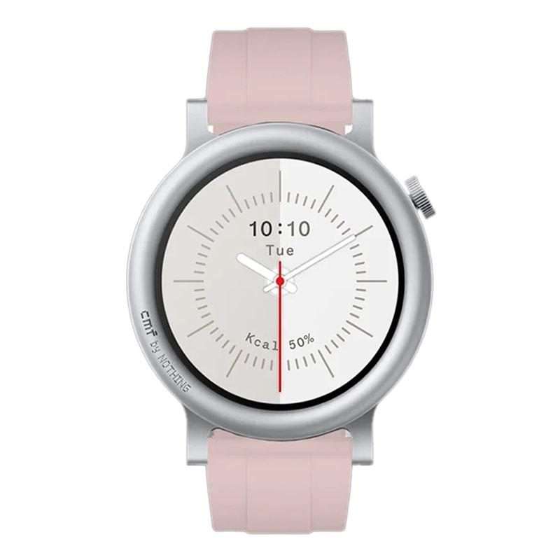 For Nothing CMF Watch 3 Pro Black Buckle Solid Color Silicone Watch Band(Sand Pink)