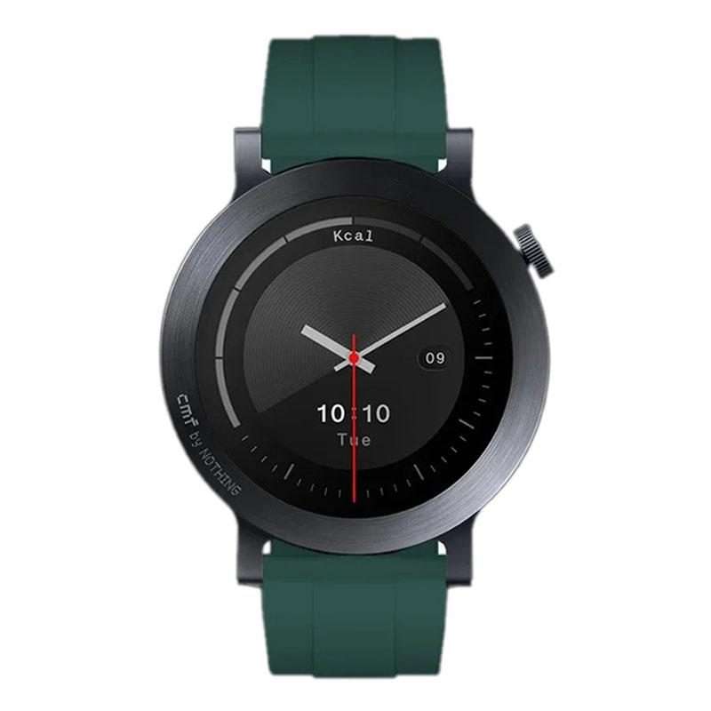 For Nothing CMF Watch 3 Pro Black Buckle Solid Color Silicone Watch Band(Dark Green)
